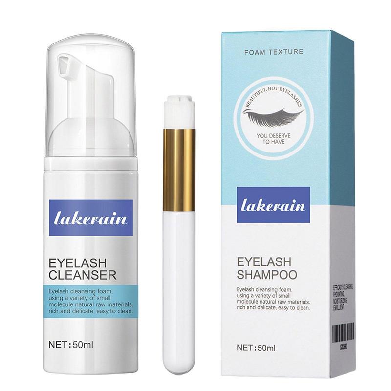 Sdattor Eyelash Extensions Brush Shampoo Kit Gentle Formula Cleansing Mousse Foam Remover For Salon And Home Use Makeup Clean 50